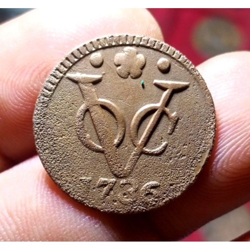 Koin VOC 1 Duit Holland 1736 (tahun sulit)