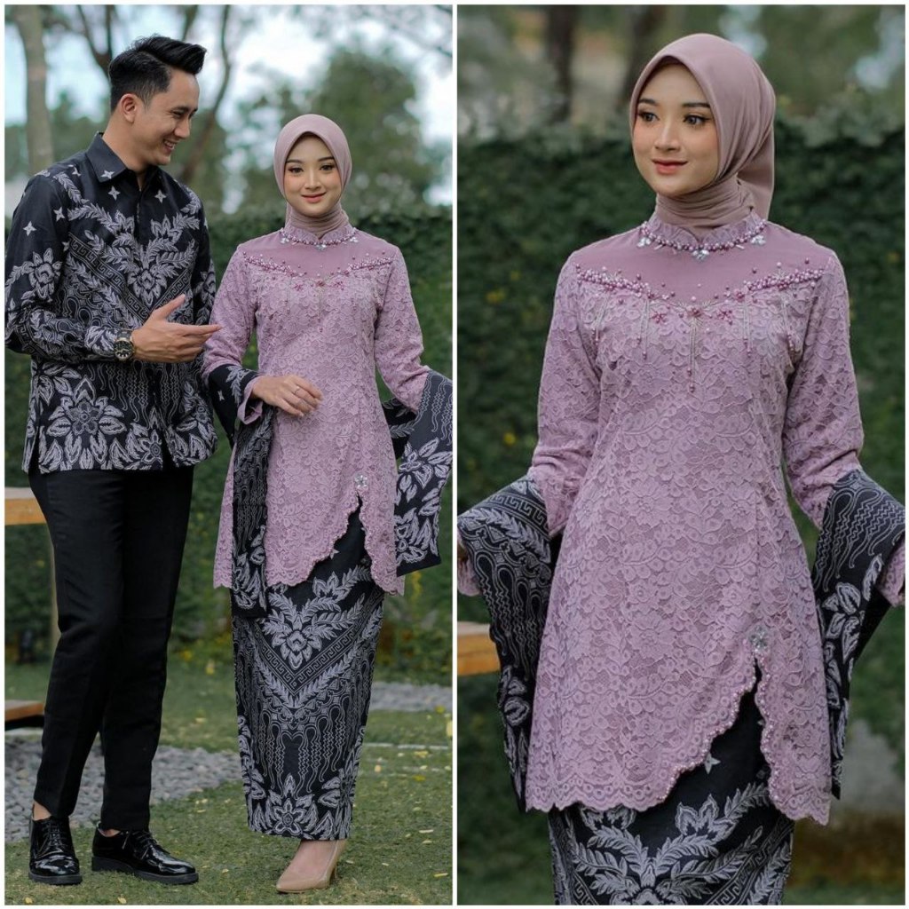 Set Kebaya Wisuda Kinara Modern Terbaru Brukat Brokat Batik Kondangan Tunangan Lamaran