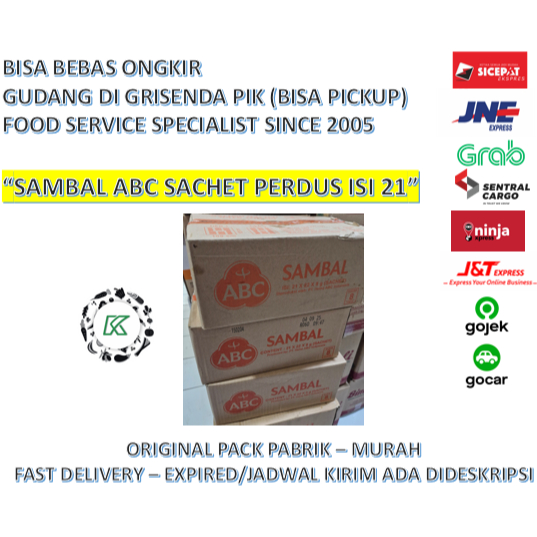 

Saus Sambal Sachet ABC Saset Stick 8gr per dus isi 21 Pack