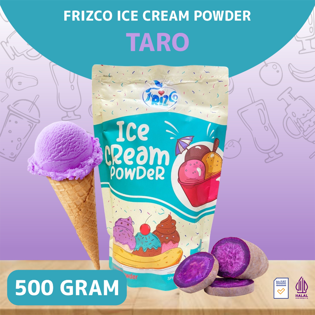 

Bubuk Es Krim Hard Ice Cream Frizco Rasa Taro 500 Gram