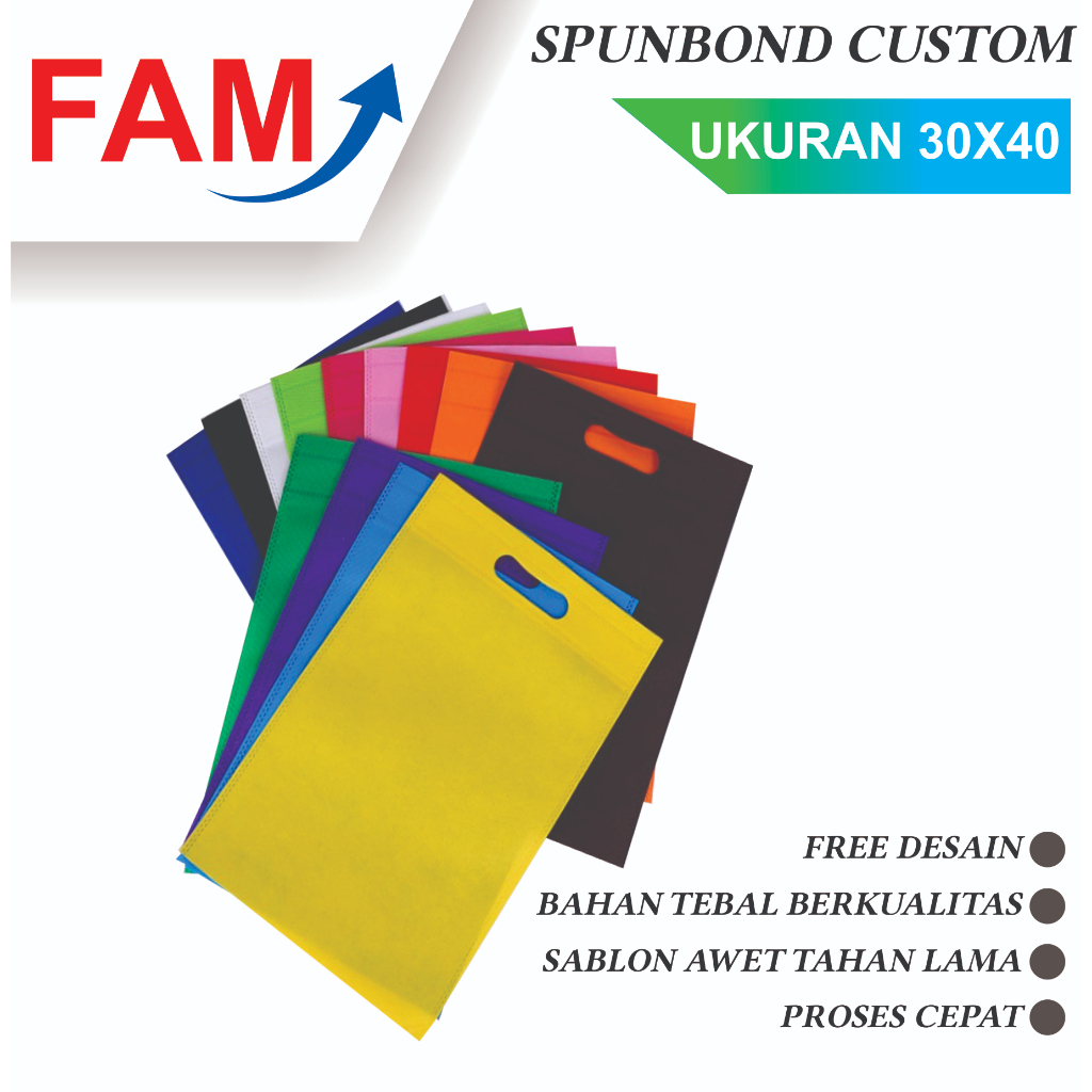 

Tas Spunbond Custom Ukuran 30x40 - Goodie bag free sablon