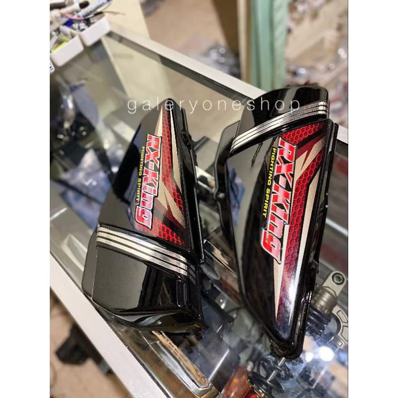 Cover box aki tutup aki rx king 2005 Warna Hitam Lis crom