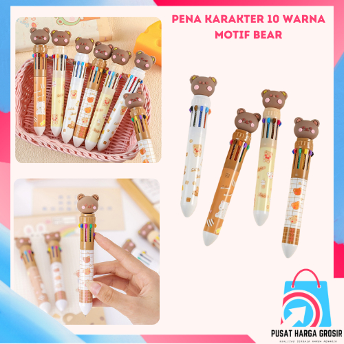 

PHG - Pena 10 Warna Karakter Bear - Pulpen Gel Warna Warni Untuk Sekolah dan Kantor