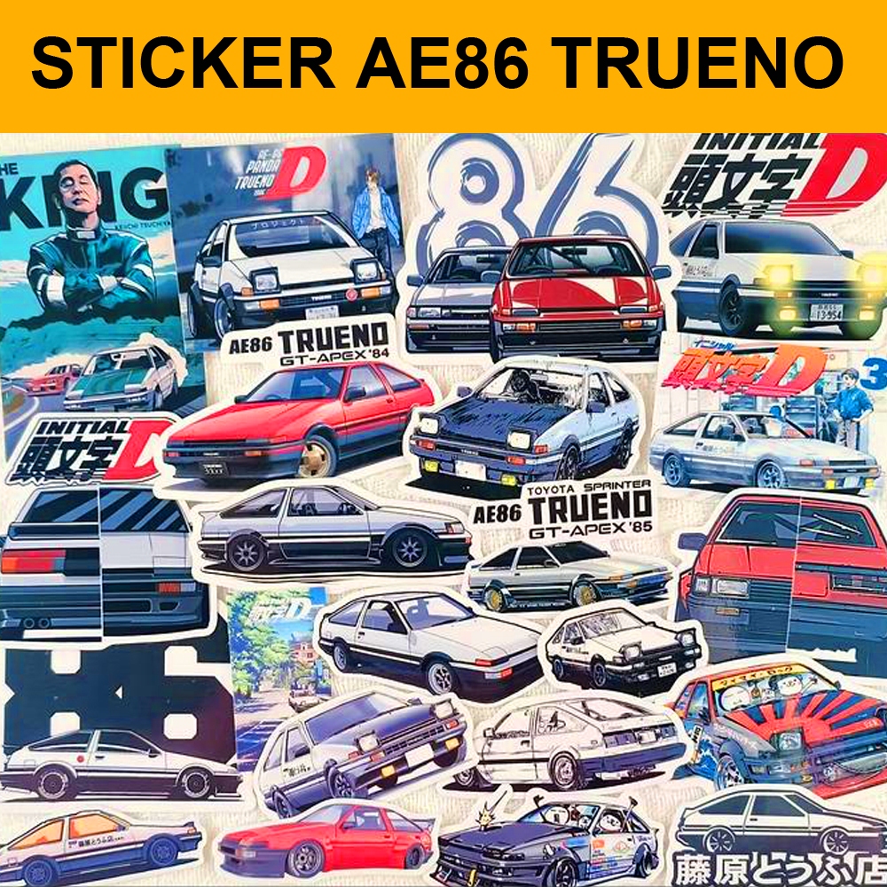 Sticker Otomotif AE86 Logo Racing Pack Stiker Balap Automotif JDM Vinyl Dekorasi Laptop Koper