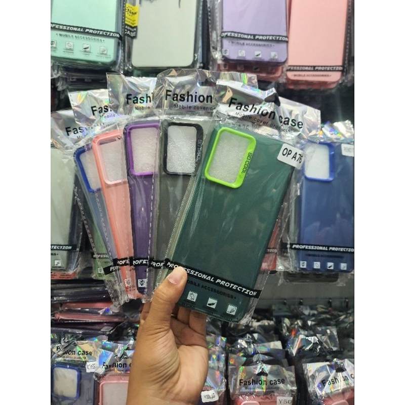 SOFTCASE/ HARDCASE OPPO A76 CASE IMD HYBRID COLOUR PLATE HOLOGRAM POLOS FULL COVER
