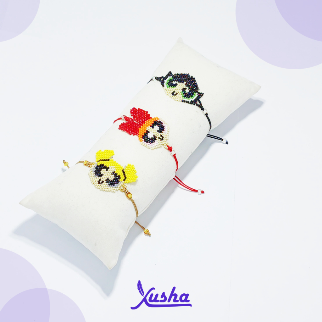 Xusha Powerpuff Girls - Gelang Karakter Powerpuff Girl Gelang Tangan Karakter Motif Kartun Aksesoris