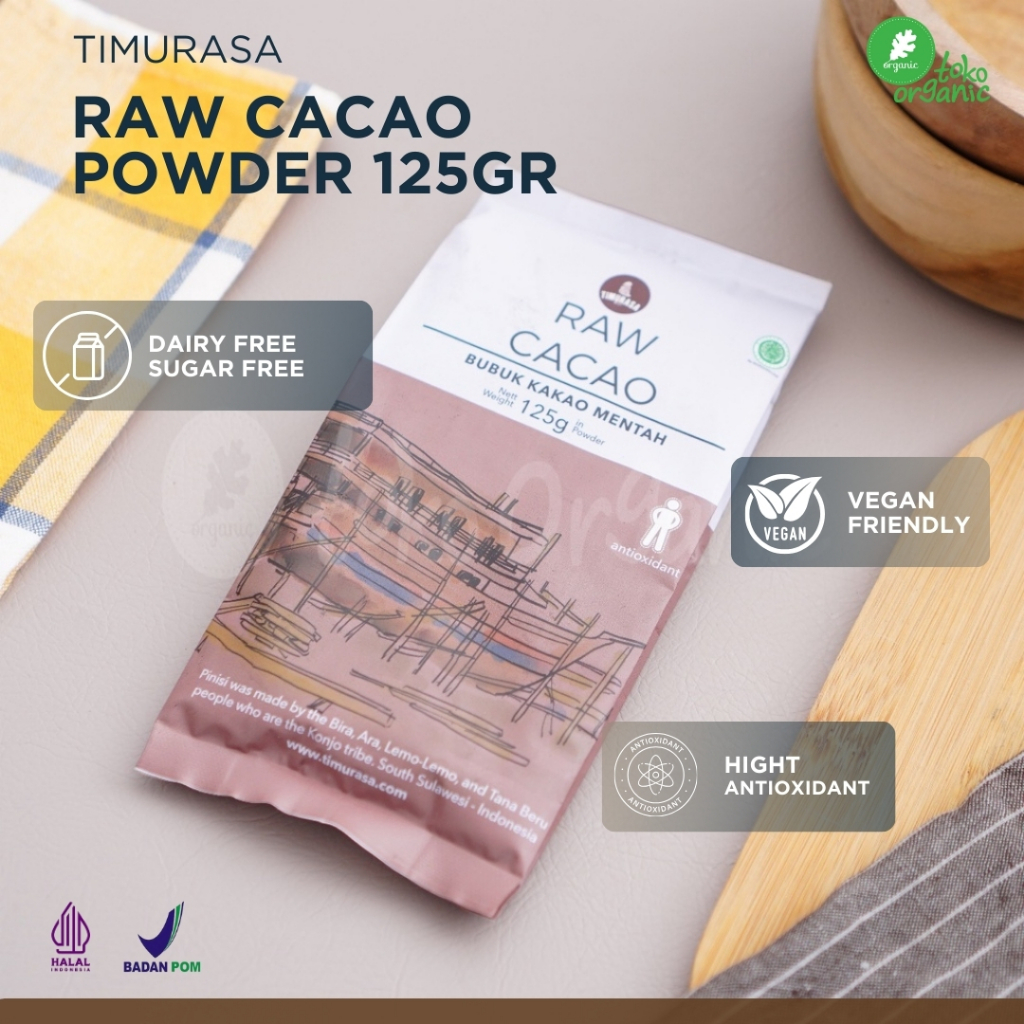 

Timurasa Raw Cacao Powder (125gr) | Bubuk Kakao Mentah, Kakao Bubuk 100% Asli, Bubuk Kakao Murni, Dark Raw Cacao