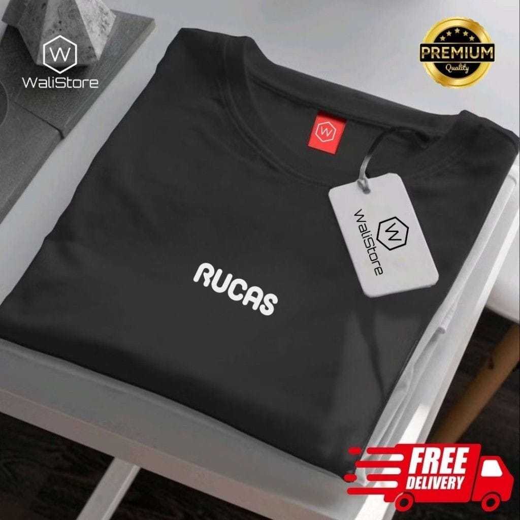 Kaos Rucas Logo Kecil Black / Tshirt Rucas Little Logo / Baju Kaos Sablon Rucas S.M.L-XXL - Kaos Ruc