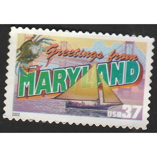 

A 12127 SATU BUAH PRANGKO AMERIKA TEMA GREETINGS FROM MARYLAND DENGAN KONDISI SUDAH ADA CAP