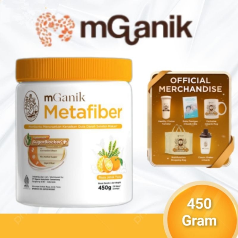 Mganik Metafiber Suplemen Fiber Serat Untuk Mencegah Gula Darah Diabetes 450 gr 30 serving
