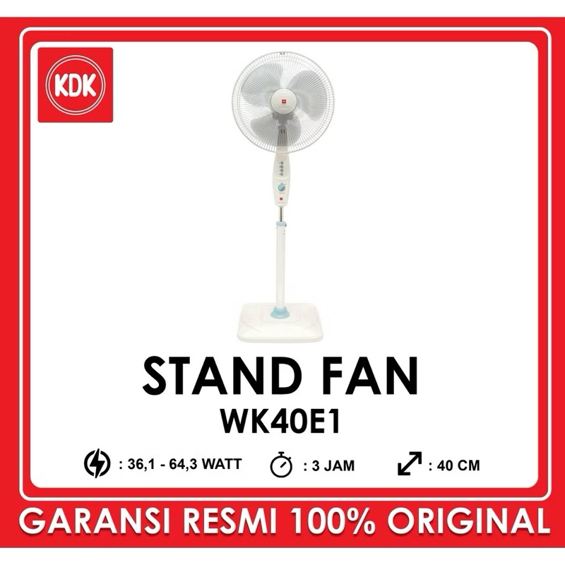 Standfan KDK 16inch WK40E Kipas Angin Berdiri KDK 16” WK40E1 Timer dan Roda