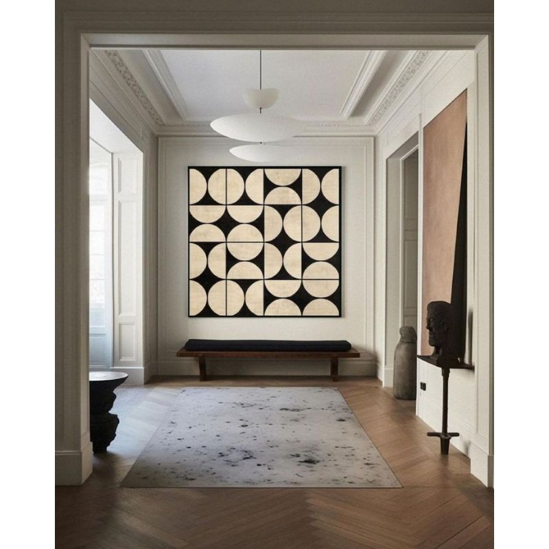 lukisan abstrak aesthetic design tekstur timbul original handmade art painting on canvas cat akrilik