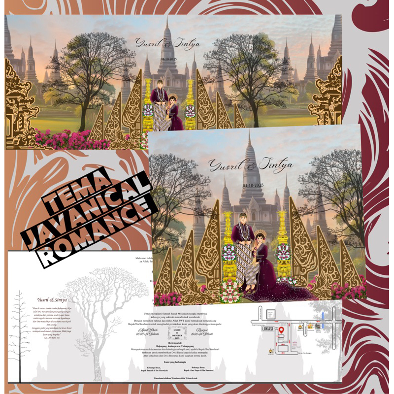 JAVANICAL ROMANCE, Undangan pernikahan Desain klasik, jawa.