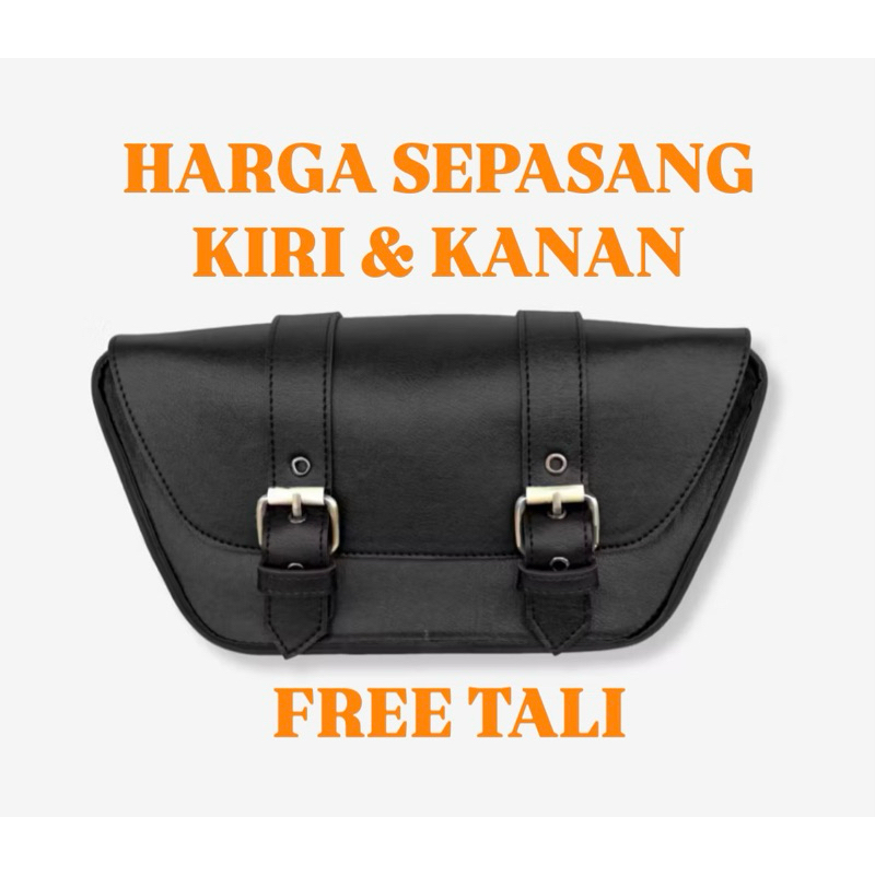 Tas samping side bag cover bok aki sidebag custom  tempat jas hujan motor klasik honda c70 win100 as