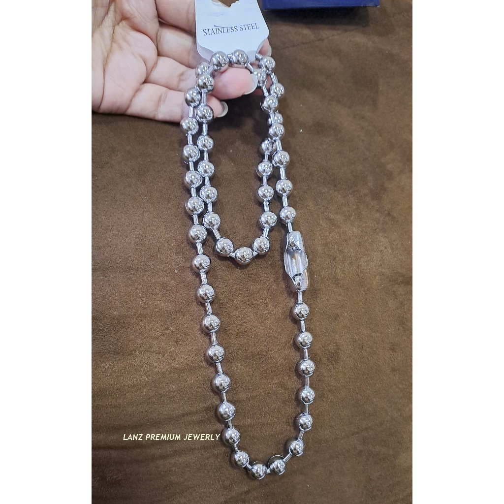 Kalung Pria Keren RND 70 CM Titanium Perak 22K