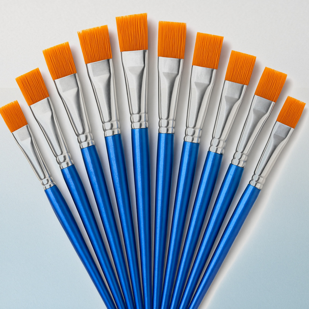 

Lukis Cat Air Paint Brush Nilon Ujung Pointed dan Flat / Kuas Kecil Datar Art Brush Cat Minyak Akrilik