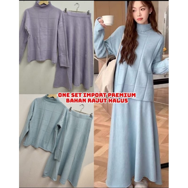 On Set Rok Bahan Rajut Import