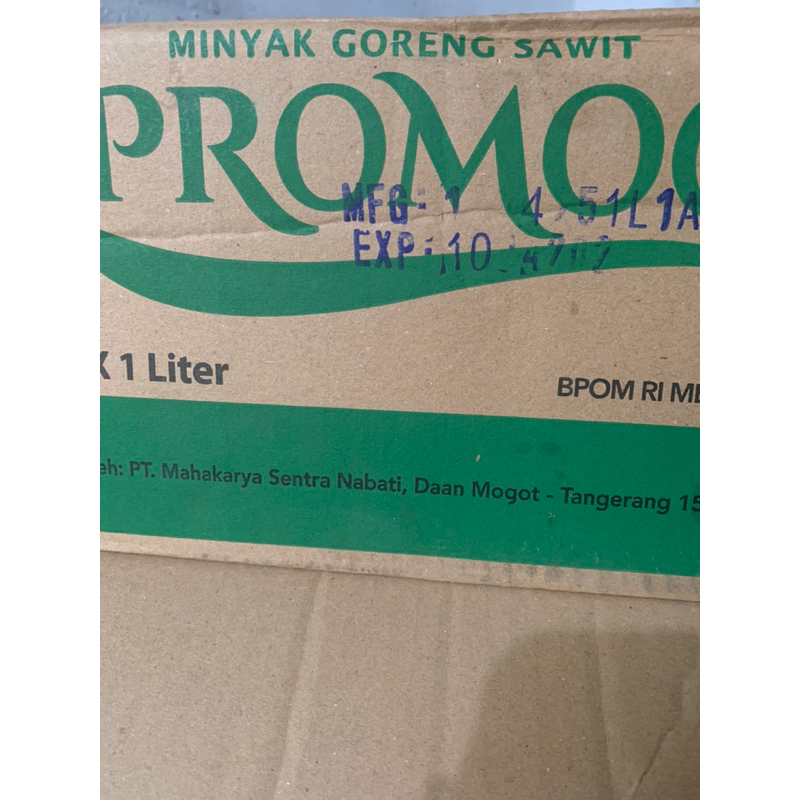 

1 DUS MINYAK PROMOO kemasan 1 Liter isi 12pcs
