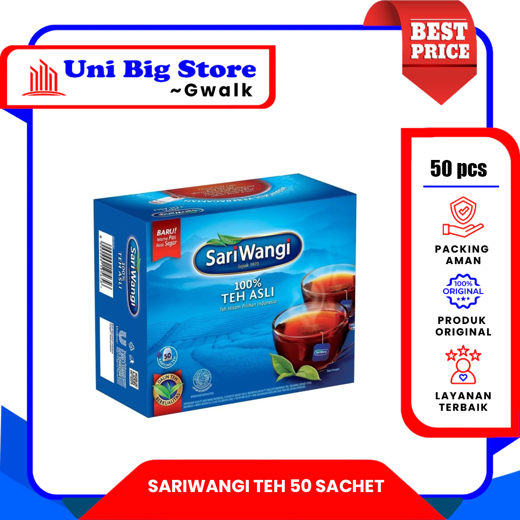 

SARIWANGI TEH CELUP HITAM ASLI - 50 sachet
