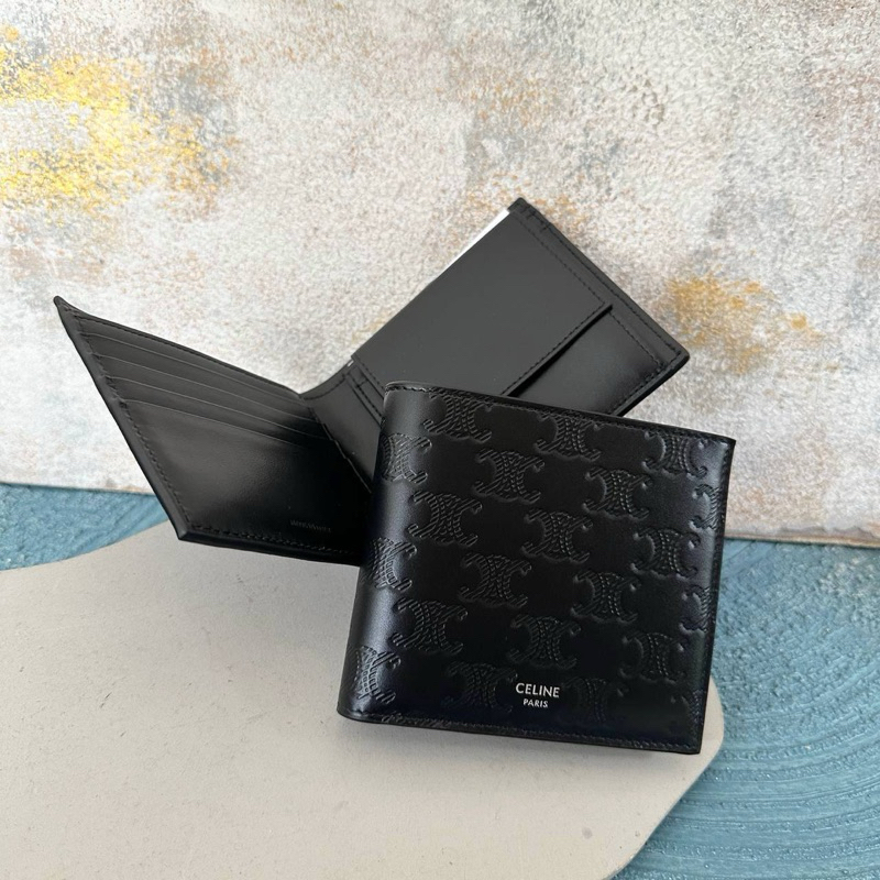 CELINE TRIOMPHE BIFOLD WALLET BLACK