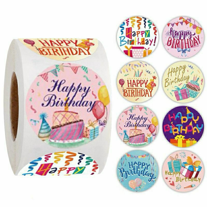 

STIKER HAPPY BIRTHDAY DAN THANKYOU 1 ROLL
