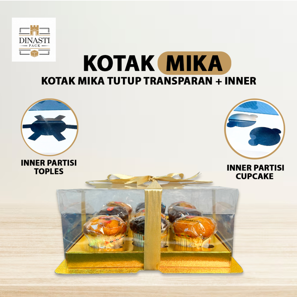 

Box Mika / Kotak Kue Mika / Box Cupcake + Tatakan / Packaging Mika / M10