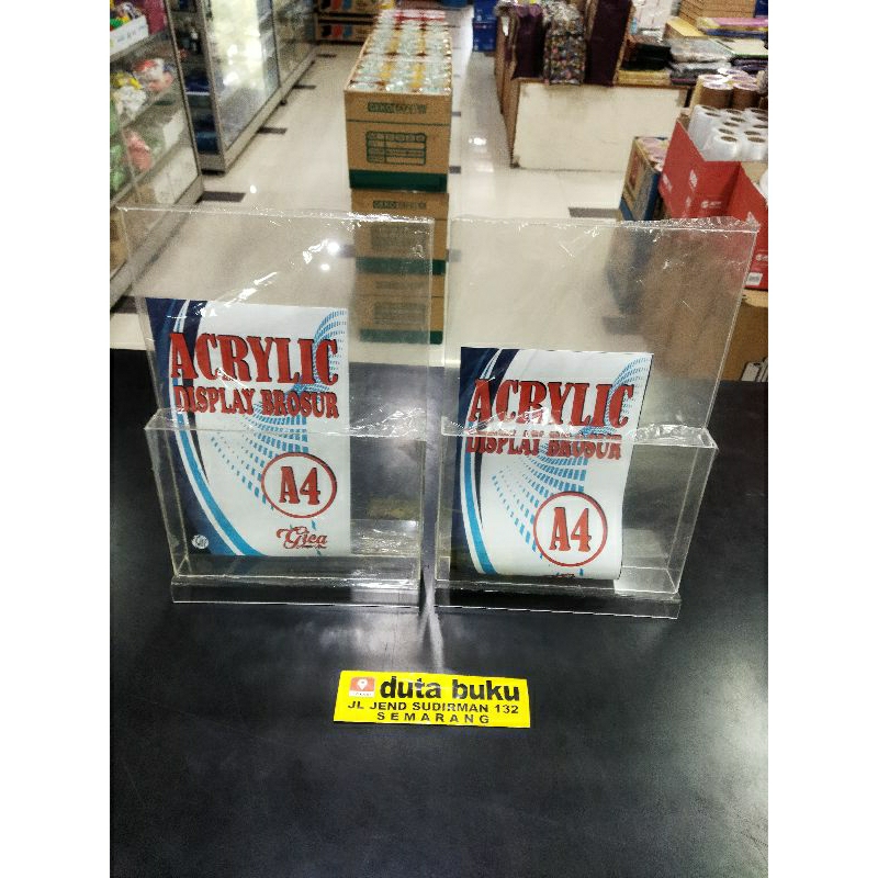 

Tempat Brosur Akrilik A4 / Display Brosur Acrylic / Rak Brosur Knock Down