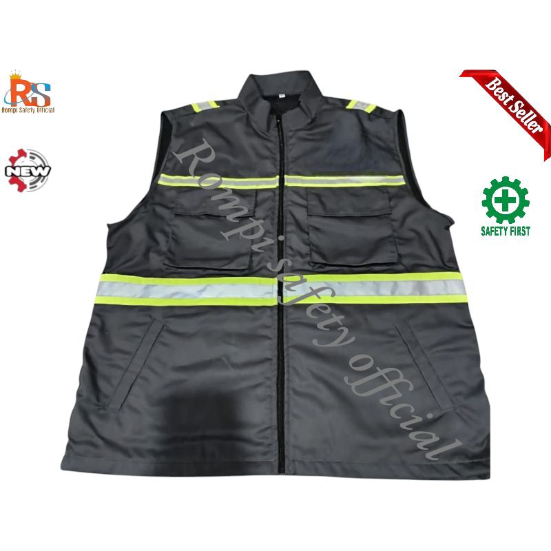 Safety vest / rompi safety terbaru model kerah / Rompi proyek / Rompi kerja / rompi
