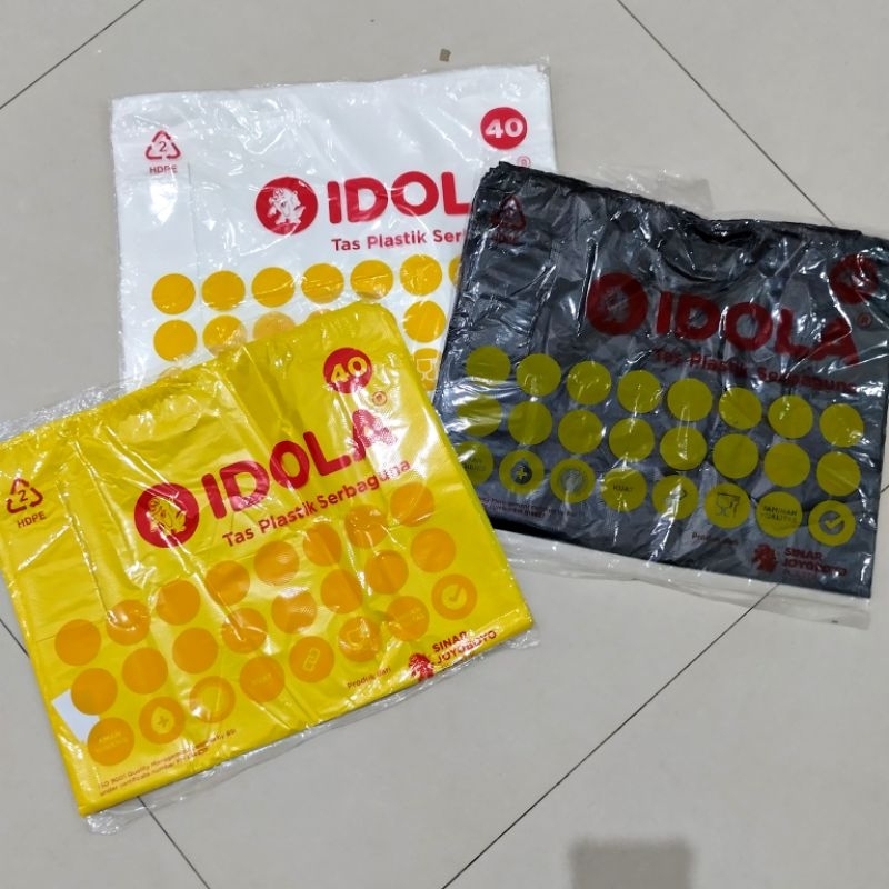 Kantong sampah hitam 40 IDOLA Tebal / Kantong Plastik Besar IDOLA 40/Plastik sampah/Kresek besar/Pla