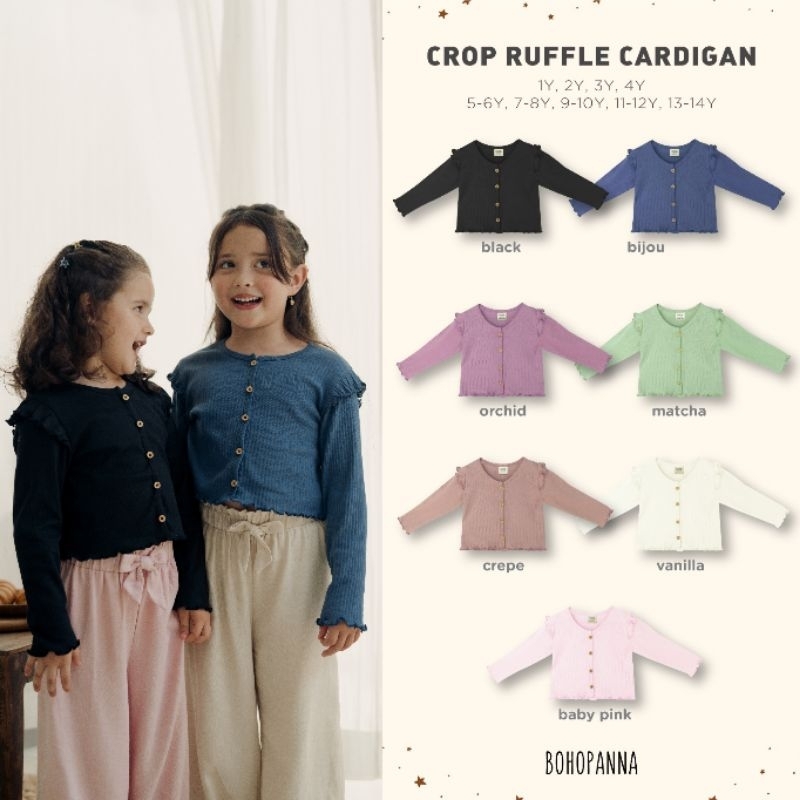 Bohopanna Crop Ruffle Cardigan / Boho Panna Outer Anak Perempuan