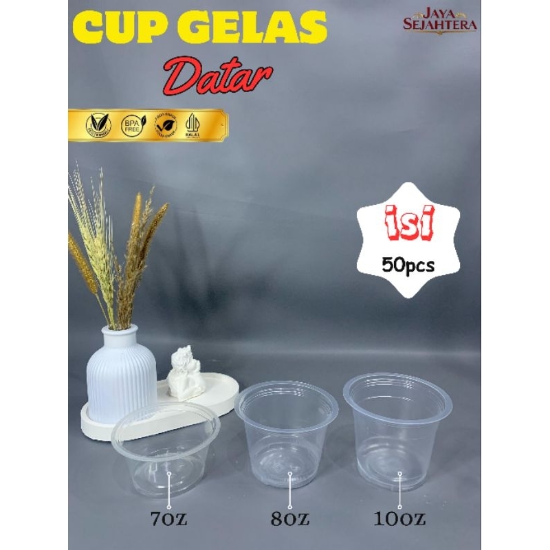 [ISI 50 PCS] CUP Minuman HOK/ HOK CUP  7 OZ/8 OZ/10 OZ/12 OZ/14 OZ/16 OZ Cup Plastik Kuat | Tidak Mu