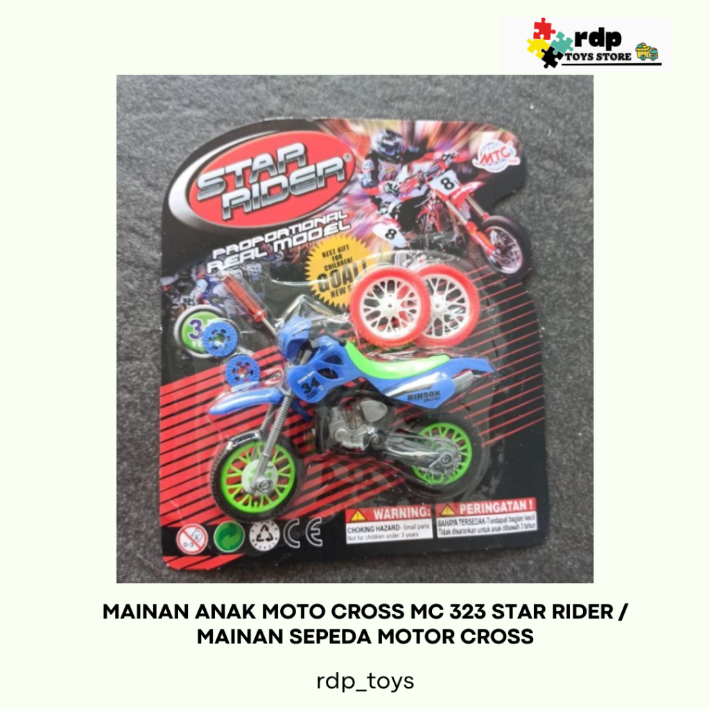 MAINAN ANAK MOTO CROSS MC 323 STAR RIDER / MAINAN SEPEDA MOTOR CROSS
