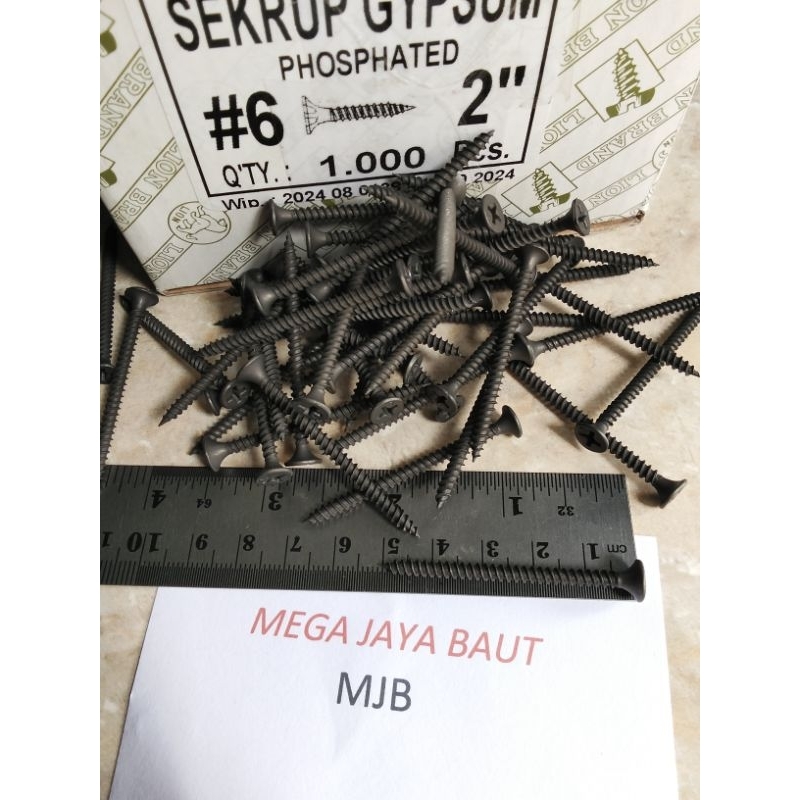 Sekrup Gypsum 5 Cm Isi (100Pcs) Sekrup Baja 6x2" Lion