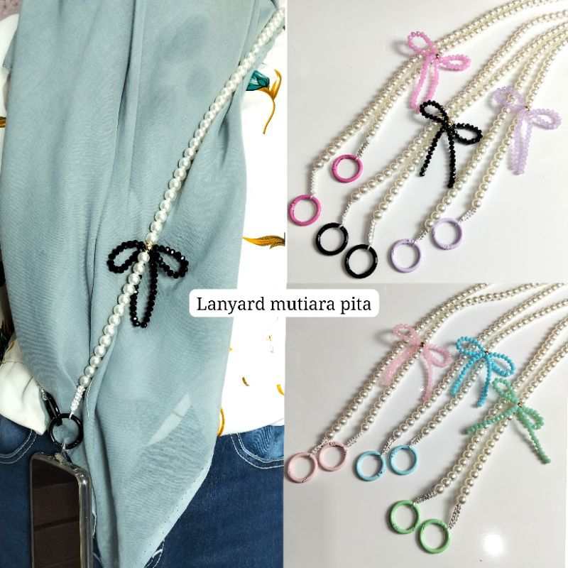 

Lanyard/selempang mutiara pita