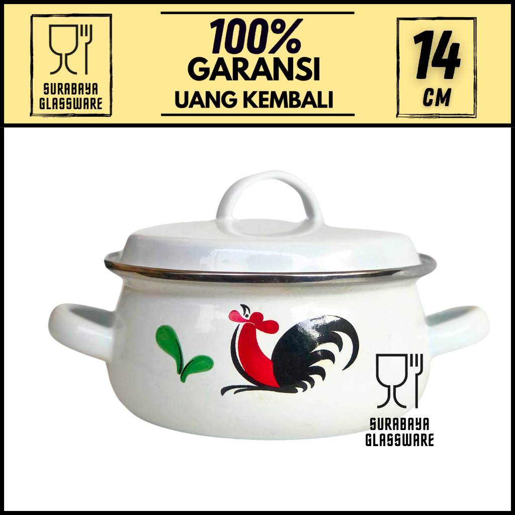 TERMURAH PANCI KUAH ENAMEL UNIK JADUL KECIL 14 CM ALAT MEMASAK MASAK WAJAN Pan PANCI KUAH Set