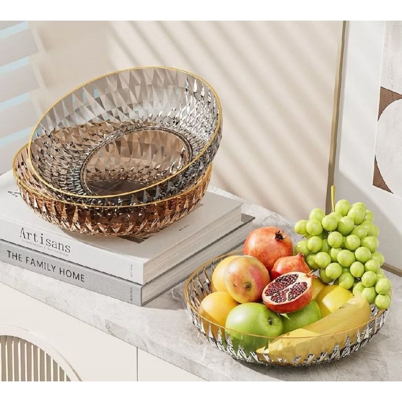 Piring plastik motif diamond piring buah& Snack ukuran 22cm