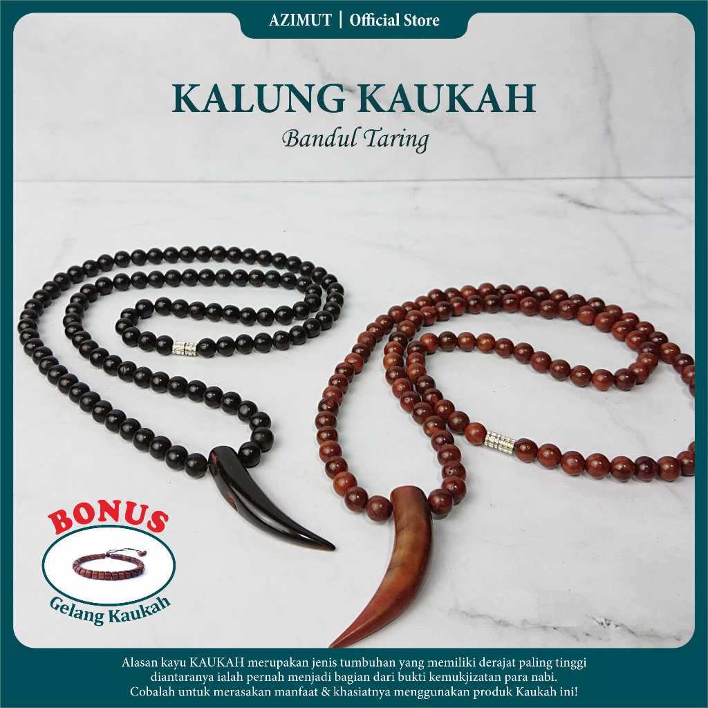 KALUNG KAUKAH ASLI BERSERTIFIKAT / Kalung Kayu Kokka Original (Frees Gelang)