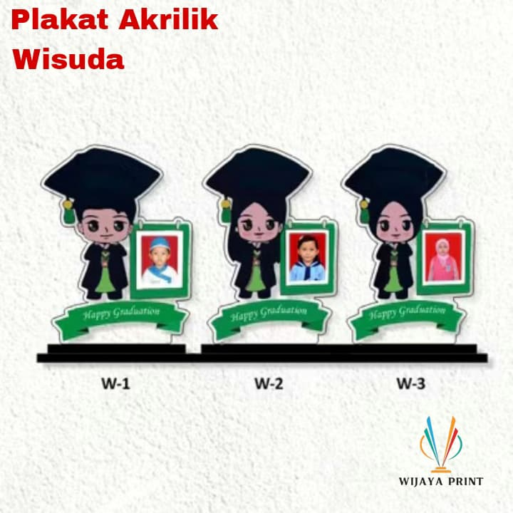 Piala Wisuda Akrilik Custom Plakat Wisuda Custom Bingkai Foto Siswa