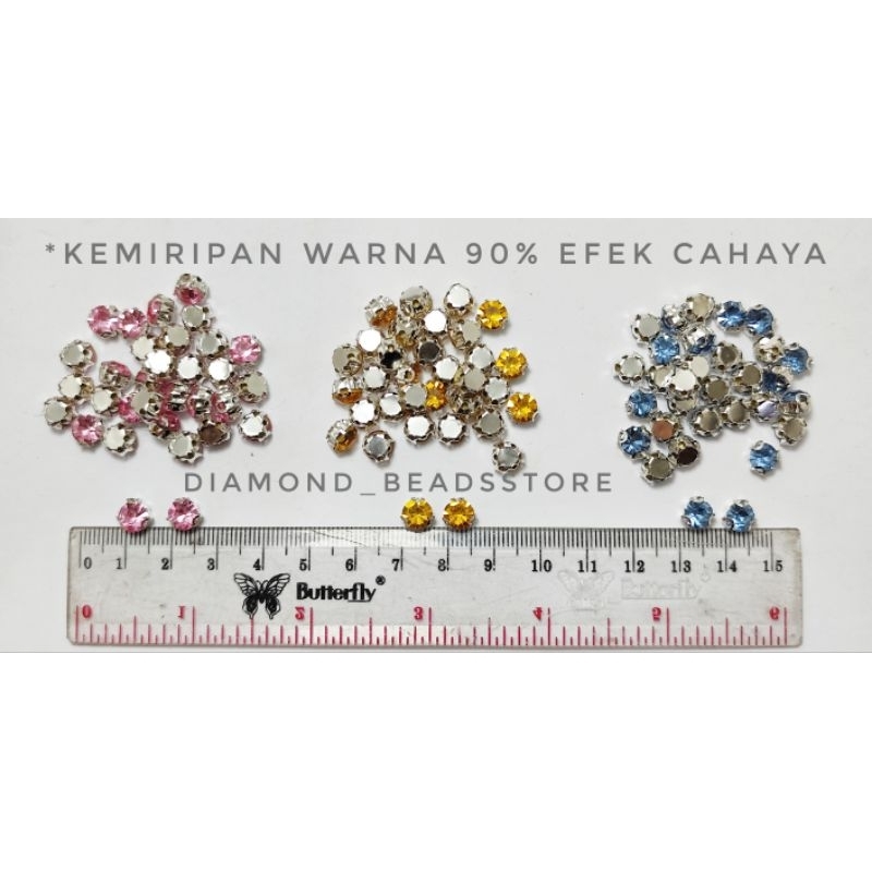 READY | Payet kristal jahit diamond cangkang bening