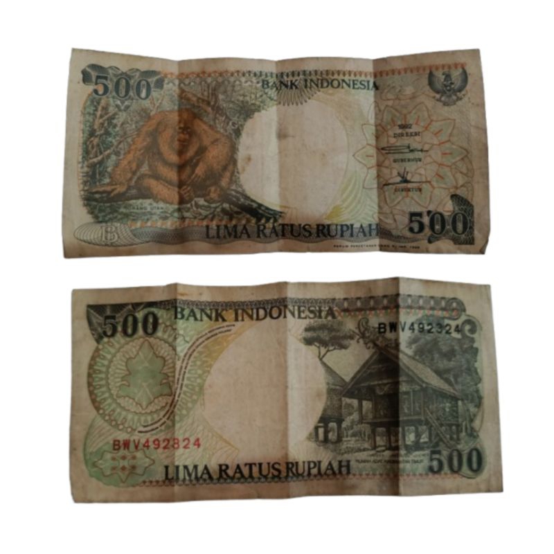 Uang Kertas Kuno Lama 500 rupiah Tahun 1992 Asli Original