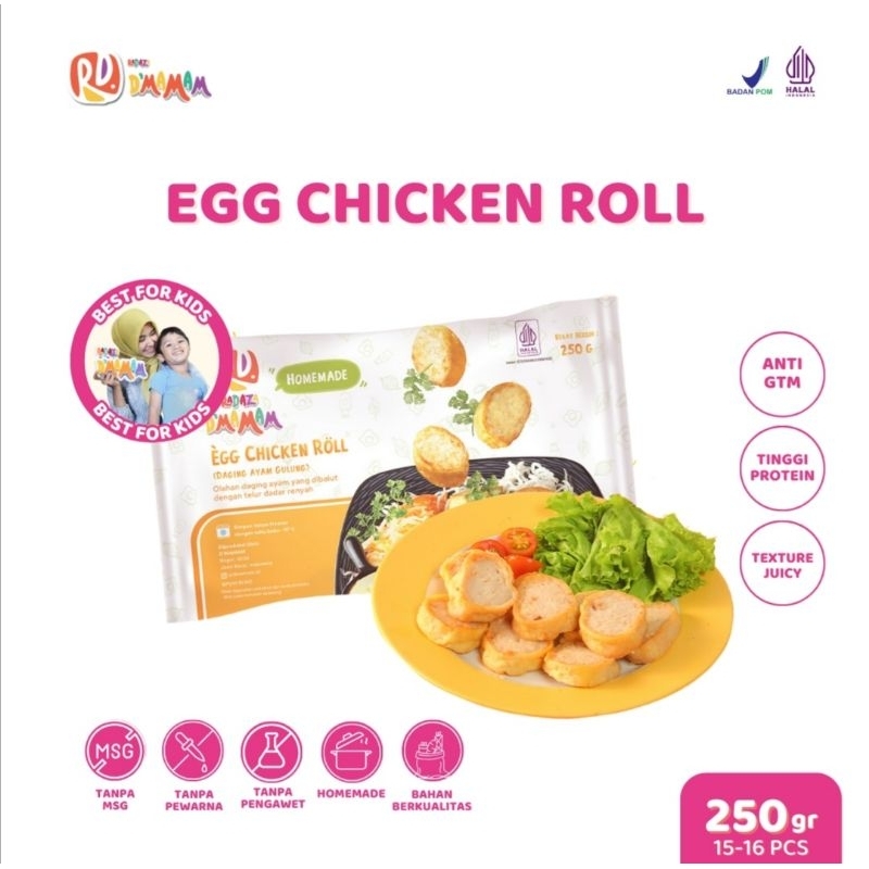 

DMAMAM Egg Chicken Roll non MSG dan non pengawet Nugget Bento Anak Nugget bayi MPASI Homemade frozen food bogor natural alami sehat