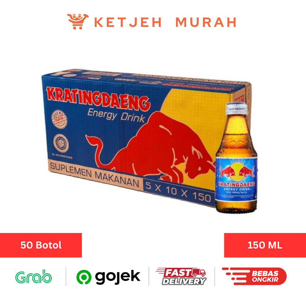 

Kratingdaeng Energy Drink 150 ML 1 Dus isi 50 Botol