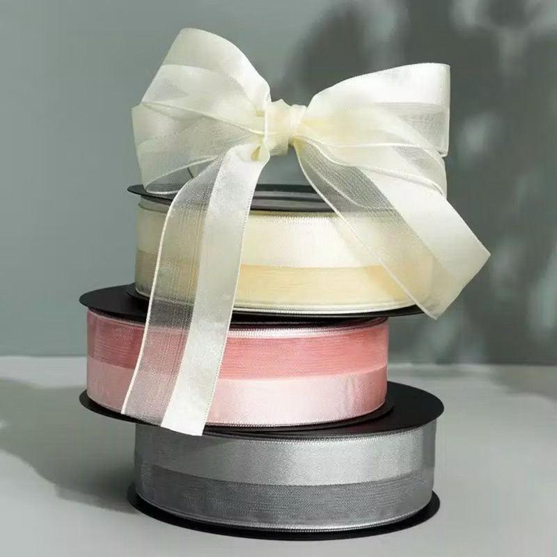 

PT06 Pita Kado Roll Motif Transparan Modern Pita Satin Motif Buket 2.5 CM Bouquet Bunga Dekorasi TO