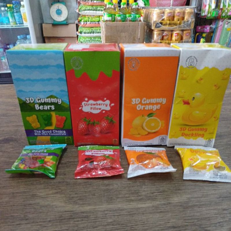 

3D Gummy Permen Jelly 15 Gr Isi 12 Pcs