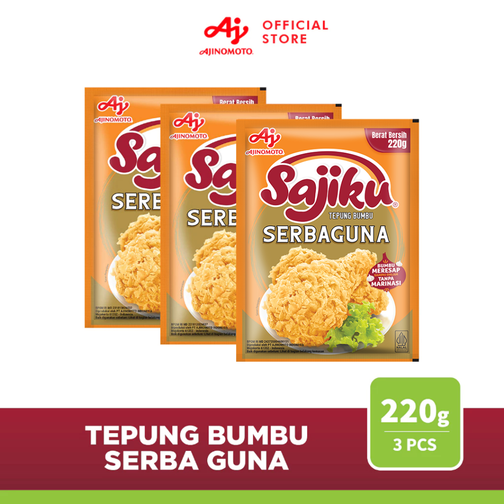 

Sajiku® Tepung Bumbu Serba Guna Sachet 220g (3 pcs)