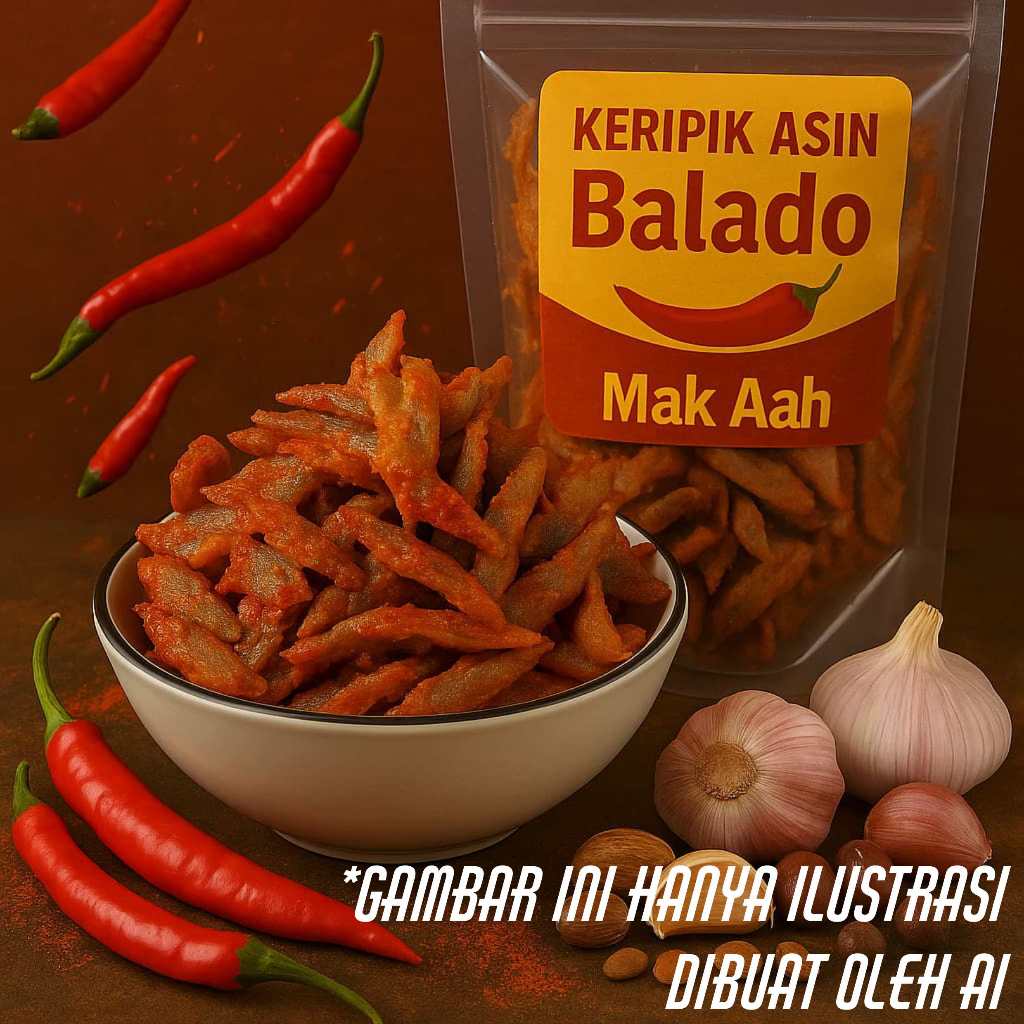 

KRIPIK ASIN BALADO 160gr POUCH MAK AAH GURIH ENAK SEDAP MAKNYOS MANTAP