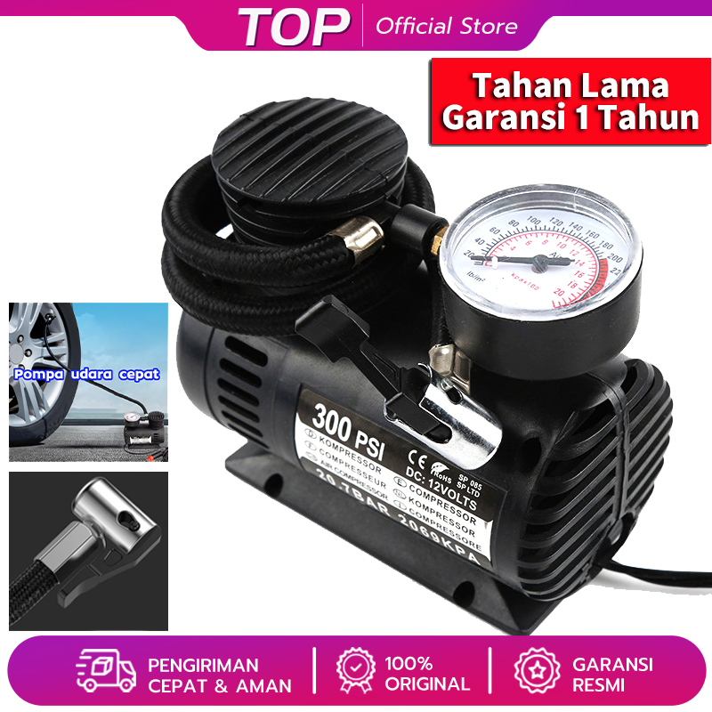 Mini Compressor 12V Electric Pump 300PSI Pompa Ban Mobil Elektrik