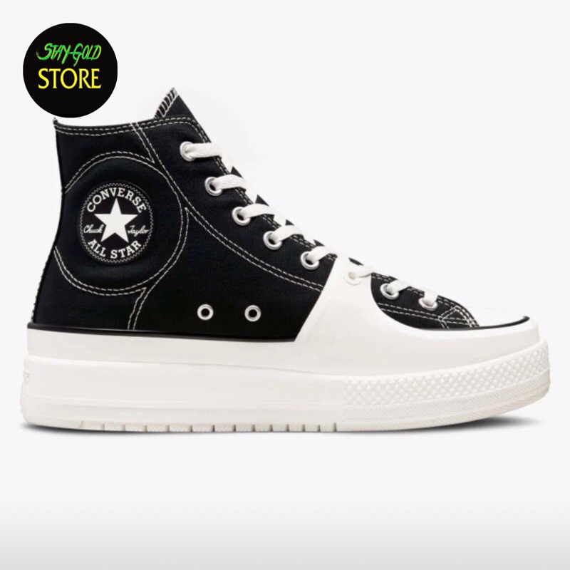 Converse CTAS Construct Hi Black Vintage White - Original