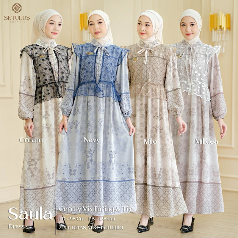 SAULA DRESS TULUS SETULUS / SAULA DRESS KOMBI CERUTY TILE LD100 GAMIS MIX VEST DRESS ABAYA CERUTI