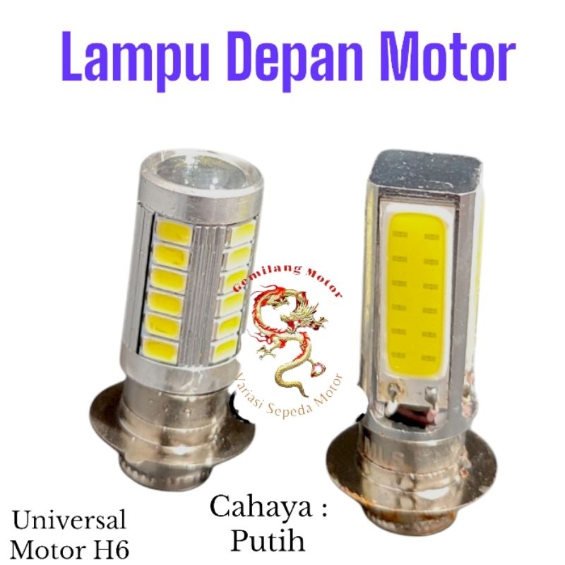 LAMPU DEPAN UTAMA LED UNIVERSAL SEPEDA MOTOR CAHAYA PUTIH SUPER TERANG